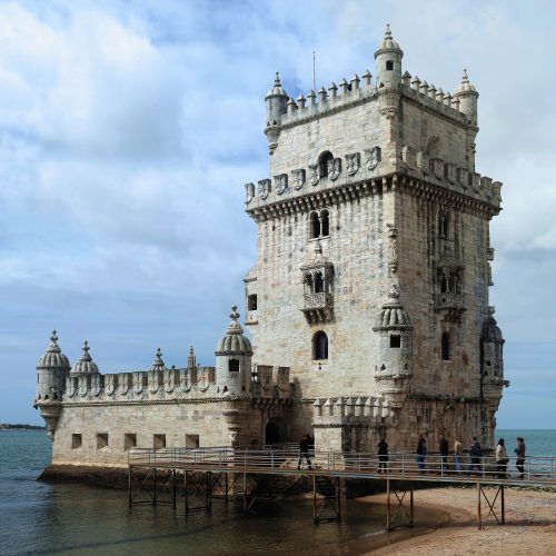 Belem Tower on the Tagus river waterfront in Lisbon